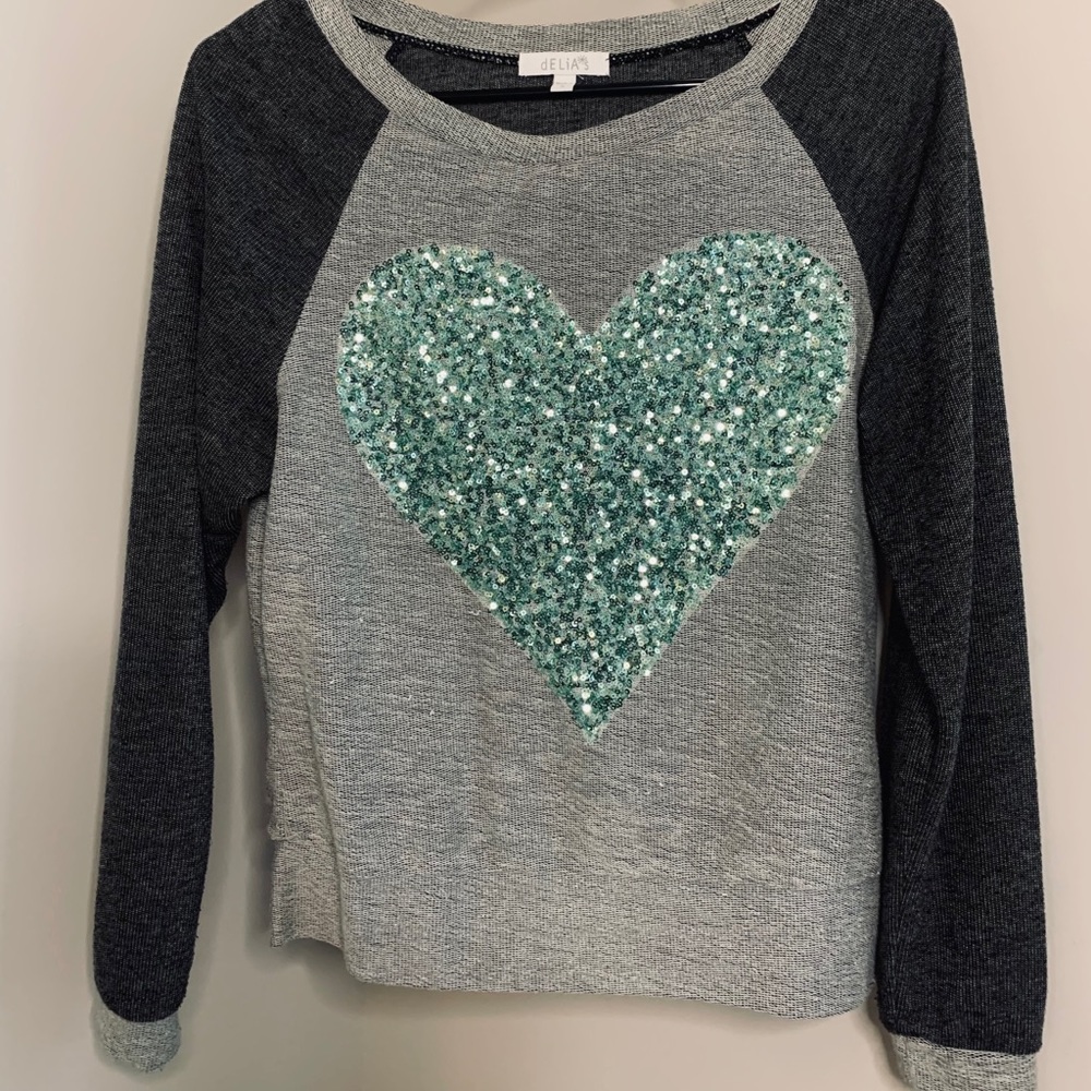 Heart Sequin Crewneck